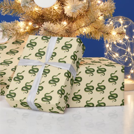 Groen Slangen Inpakpapier (Feestdagen)