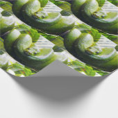 Groen slangenpapier cadeaupapier (Hoek)