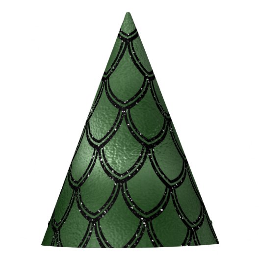 Groen slangenreptielpatroon feesthoedjes (Voorkant)