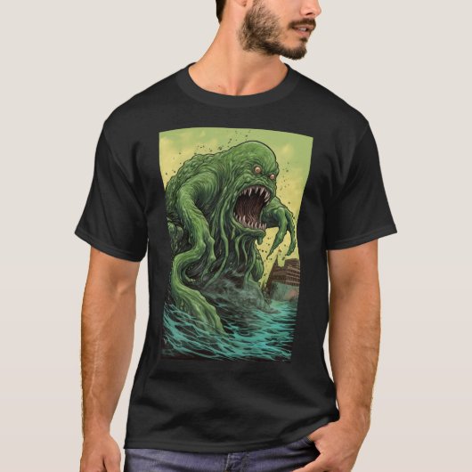 Groen slijmmonster t-shirt (Voorkant)