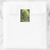 Groen slijmmonster vierkante sticker (Tas)