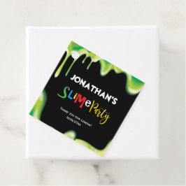 Groen slipfeestje voor jongens bedankjes labels