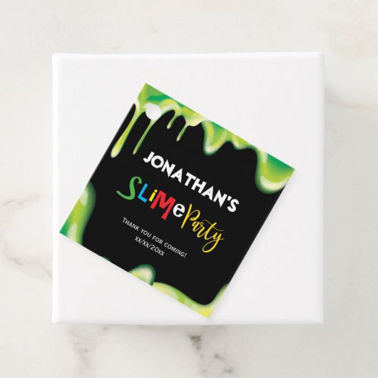Groen slipfeestje voor jongens bedankjes labels (In situ)