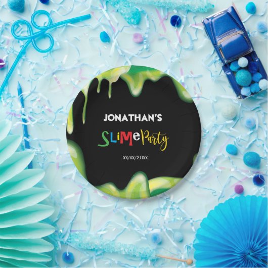 Groen slipfeestje voor jongens papieren bordje (Feest)
