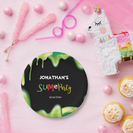 Groen slipfeestje voor jongens papieren bordje (Feest)