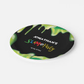 Groen slipfeestje voor jongens papieren bordje (Gekanteld)