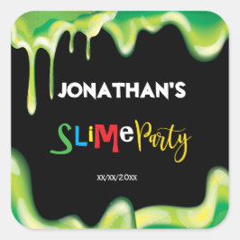 Groen slipfeestje voor jongens vierkante sticker