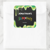 Groen slipfeestje voor jongens vierkante sticker (Tas)