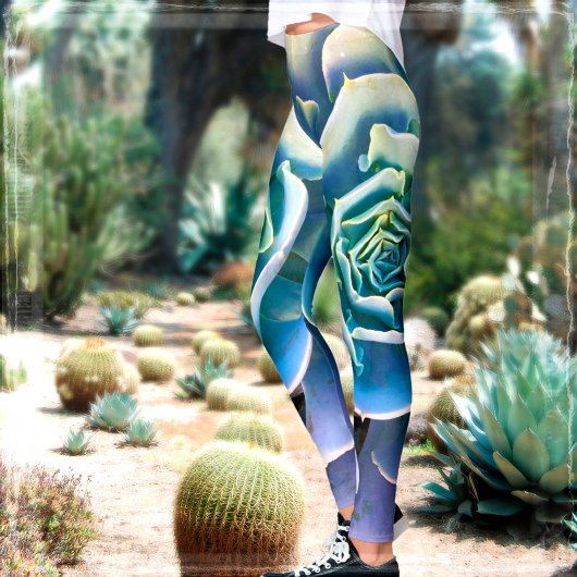 Groen, smakelijk cacti foto eenvoudig modern, stij leggings