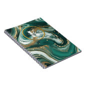 Groen smaragdmarmer met gouden Initiaal en naam Notitieboek (Rechterzijde)