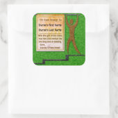 Groen smeltbanner Man - Aangepaste kookplaat Vierkante Sticker (Tas)