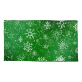 Groen Sneeuwvlokken Patroon Festivale Winter Vakan Kussensloop (Achterkant)
