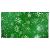 Groen Sneeuwvlokken Patroon Festivale Winter Vakan Kussensloop (Voorkant)