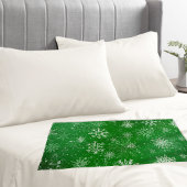Groen Sneeuwvlokken Patroon Festivale Winter Vakan Kussensloop