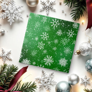 Groen Sneeuwvlokken Patroon Festivale Winter Vakan Tegeltje