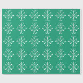 Groen sneeuwvlokpapier cadeaupapier (Vlak)