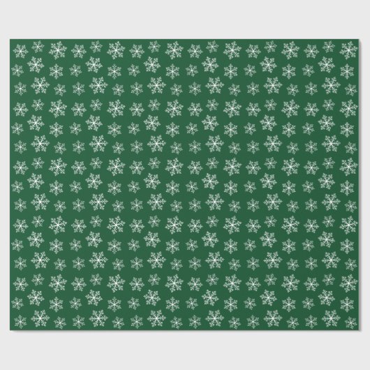 Groen sneeuwvlokpapier cadeaupapier (Vlak)