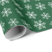 Groen sneeuwvlokpapier cadeaupapier (Rol Hoek)