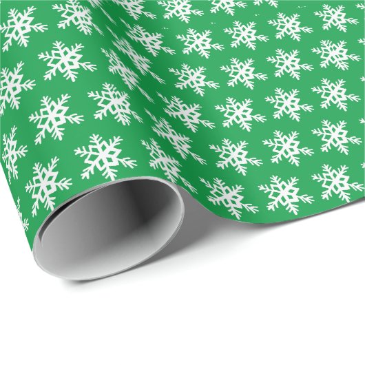 Groen sneeuwvlokpapier cadeaupapier (Rol Hoek)