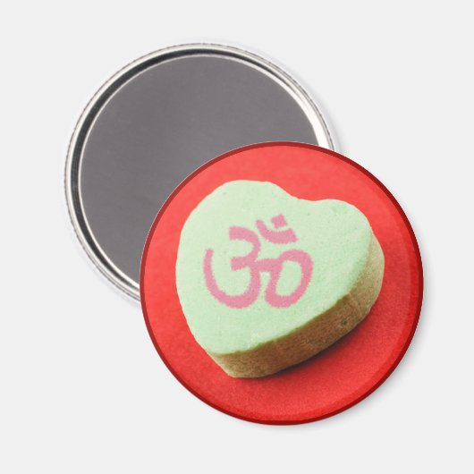 Groen Snoep hart met om-symbool Magneet (Voorkant / Achterkant)