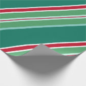 Groen Snoep met kerstinslag in strips Cadeaupapier (Hoek)