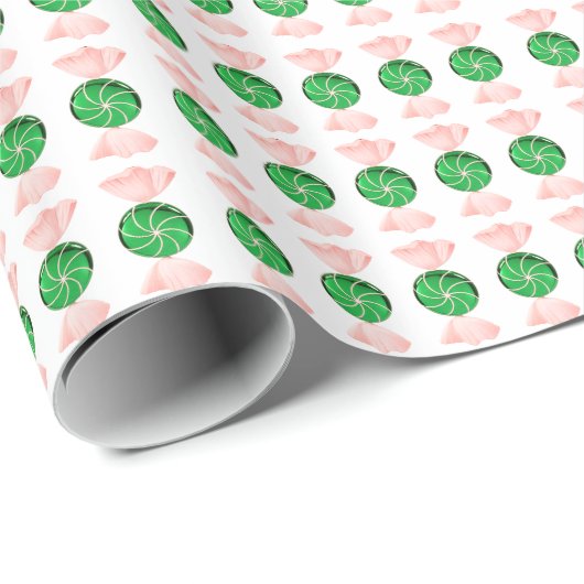 Groen Snoep — Verpakkingspapier Cadeaupapier (Rol Hoek)