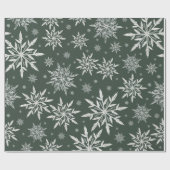 Groen snowflake kerstpapier cadeaupapier (Vlak)