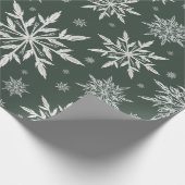 Groen snowflake kerstpapier cadeaupapier (Hoek)