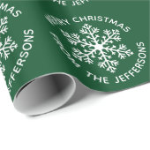 Groen snowflake kerstpapier cadeaupapier (Rol Hoek)