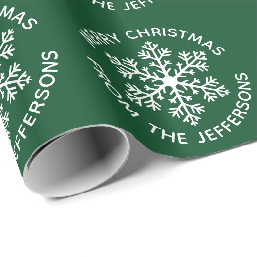 Groen snowflake kerstpapier cadeaupapier (Rol Hoek)