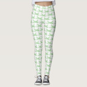 Groen Snowflake-vliegtuig - Leggings (Voorkant)