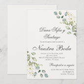 Groen Spaans Bruiloft Kaart (Voorkant / Achterkant)