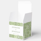 Groen Spaans tegels Favor Box Bedankdoosjes (Geopend)