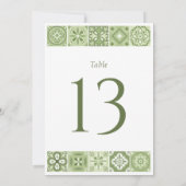 Groen Spaans tegels tabelnummer Aankondiging (Achterkant)