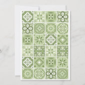 Groen Spaans tegels uitnodiging (Achterkant)