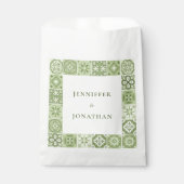 Groen Spaans tegels uitnodiging Bedankzakje (Voorkant)