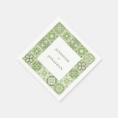 Groen Spaans tegels uitnodiging Servet (Hoek)