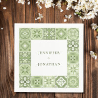 Groen Spaans tegels uitnodiging