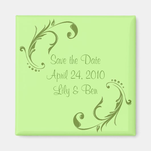 Groen sparen de Magnet van de Datum (Voorkant)