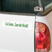Groen sparen de wereld bumpersticker (Op Truck)