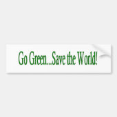Groen sparen de wereld bumpersticker (Voorkant)