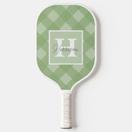 Groen speldenmonogram en  naam pickleball paddle