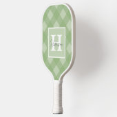 Groen speldenmonogram en naam pickleball paddle (Links)