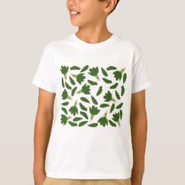 Groen Spinaziebladeren Patroon T-shirt