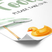 Groen Splish Splash Baby shower Voedsel Poster (Hoek)