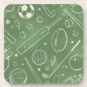 Groen sportpatroon bier onderzetter (Voorkant)