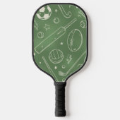 Groen sportpatroon pickleball paddle (Voorkant)