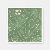 Groen sportpatroon servet (Voorkant)