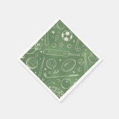 Groen sportpatroon servet (Hoek)