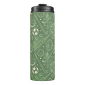 Groen sportpatroon thermosbeker (Voorkant)